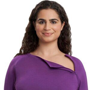Care+Wear Women’s 3/4 Sleeve Chest Port Access Chemo Shirt Plum 2XL XXL